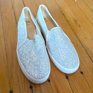 White glitter Keds size 11 NEW